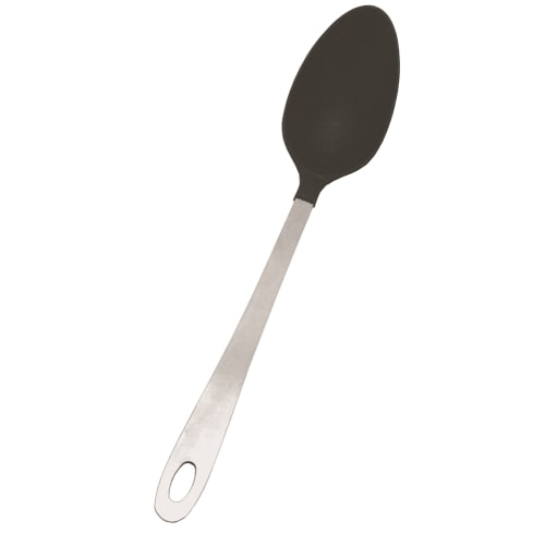 Deluxe Nylon Basting Spoon, Black with Stainless Steel Handle